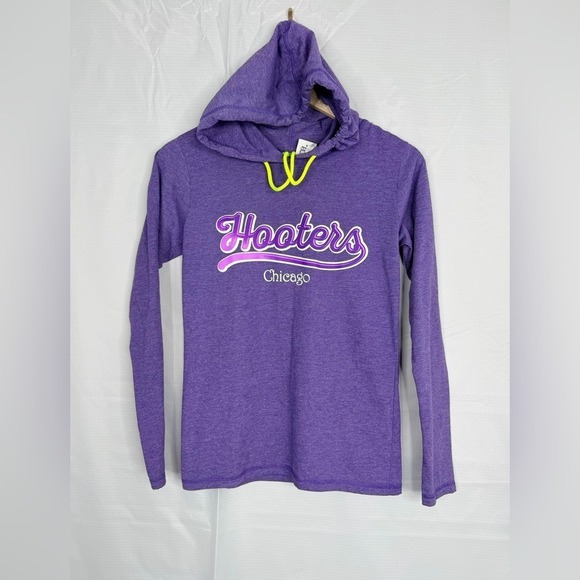 Hooters Tops - Hooters Chicago Purple Long Sleeve Hoodie Logo Graphic NWT Size Small